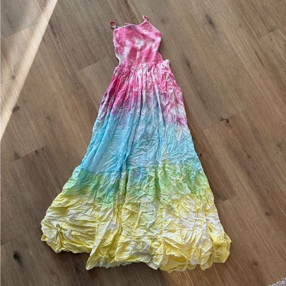 Tiare Hawaii NAIA Maxi dress ONE SIZE Pink Aqua Yellow - Picture 4 of 6